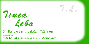 timea lebo business card